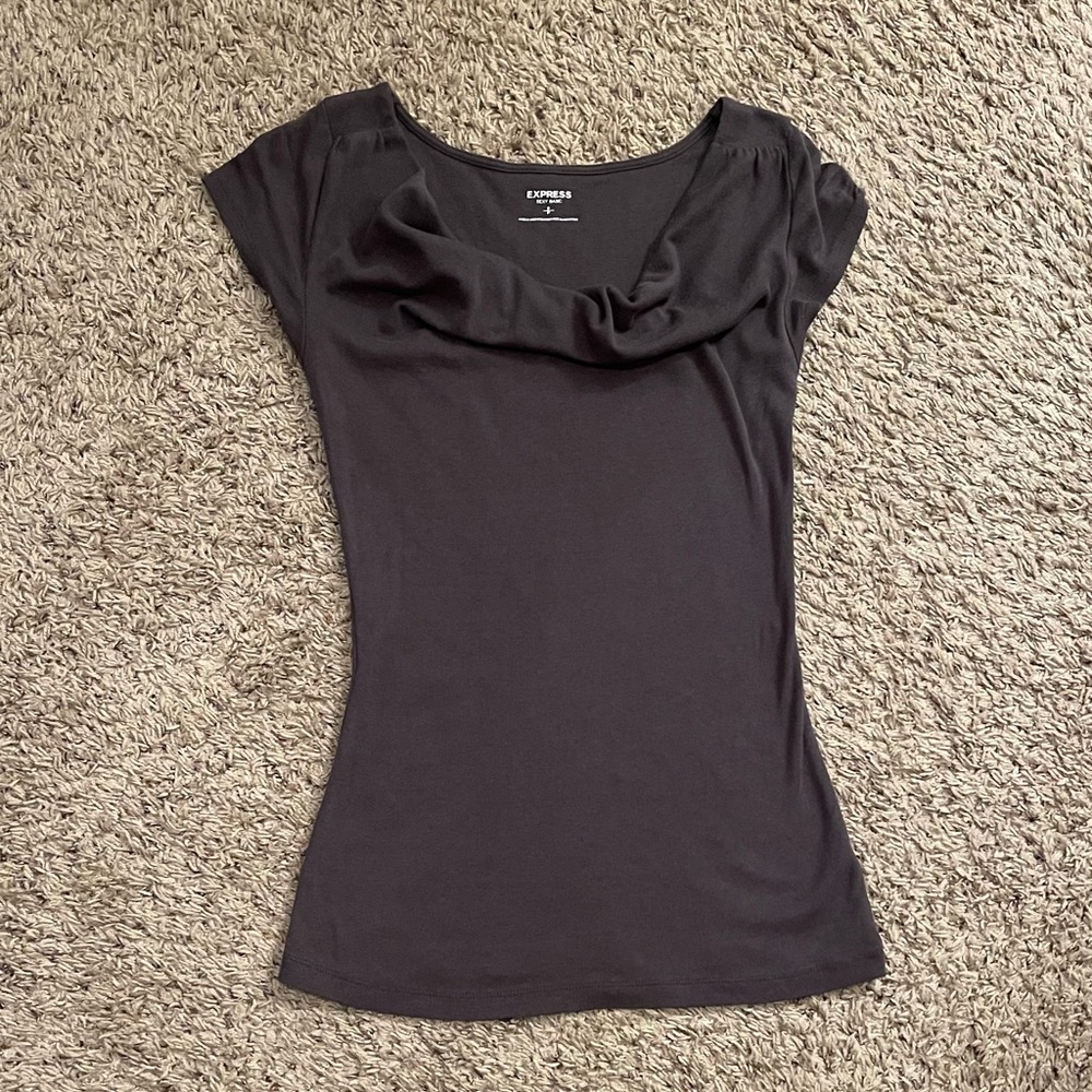 Express gray cowl neck top